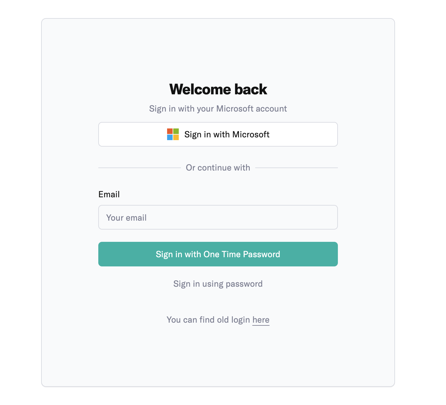 Updated login page with the OTP field